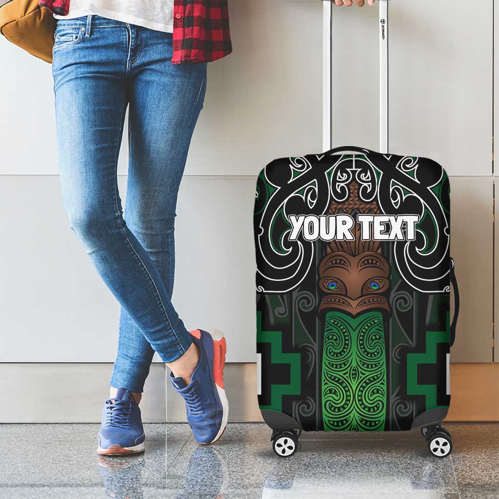 Maori Taiaha Pounamu Whakairo Personalized Luggage Cover Jade Poutama Motifs