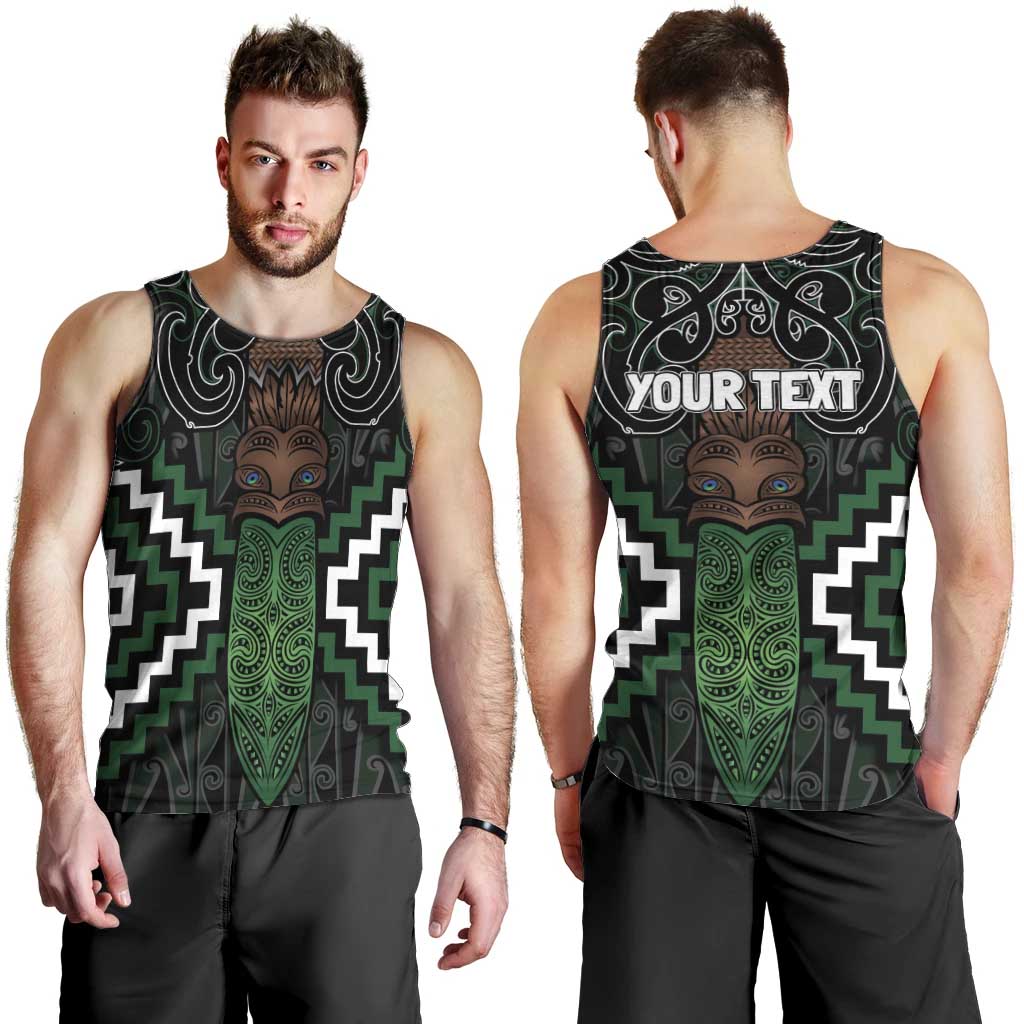 Maori Taiaha Pounamu Whakairo Personalized Men Tank Top Jade Poutama Motifs