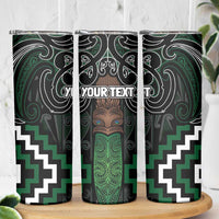Maori Taiaha Pounamu Whakairo Personalized Skinny Tumbler Jade Poutama Motifs