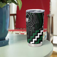 Maori Taiaha Pounamu Whakairo Personalized Tumbler Cup Jade Poutama Motifs