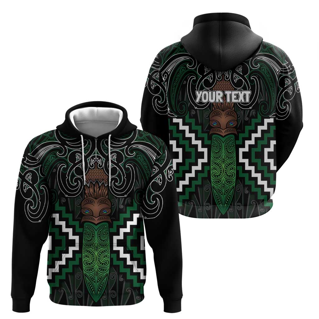 Maori Taiaha Pounamu Whakairo Personalized Zip Hoodie Jade Poutama Motifs