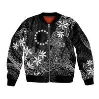 Black Kuki Airani Tapakau Bomber Jacket Tribal Anchor Mix Tiare LT7 Unisex Black - Polynesian Pride