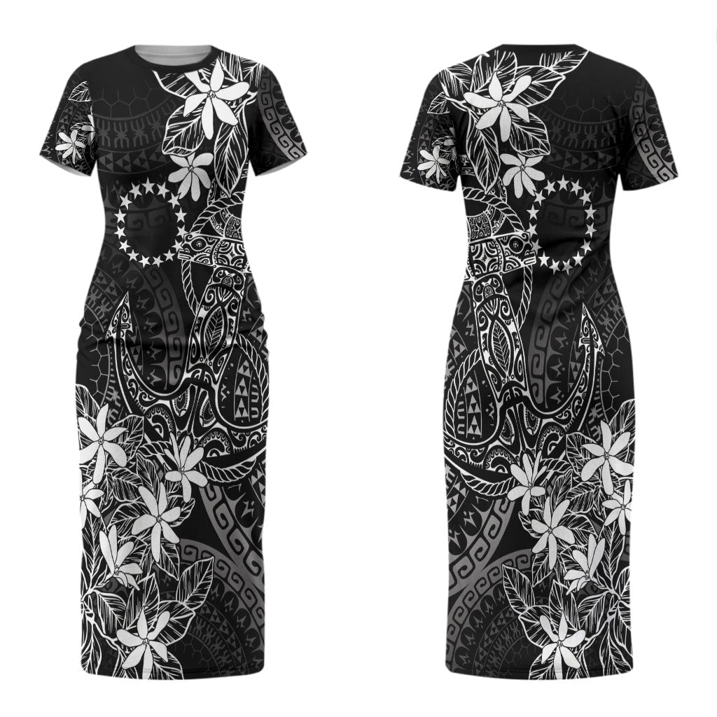 Black Kuki Airani Tapakau Couples Matching Short Sleeve Bodycon Dress and Long Sleeve Button Shirt Tribal Anchor Mix Tiare LT7 - Polynesian Pride
