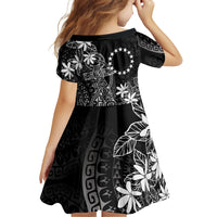 Black Kuki Airani Tapakau Family Matching Off Shoulder Short Dress and Hawaiian Shirt Tribal Anchor Mix Tiare