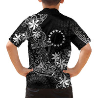 Black Kuki Airani Tapakau Family Matching Puletasi and Hawaiian Shirt Tribal Anchor Mix Tiare