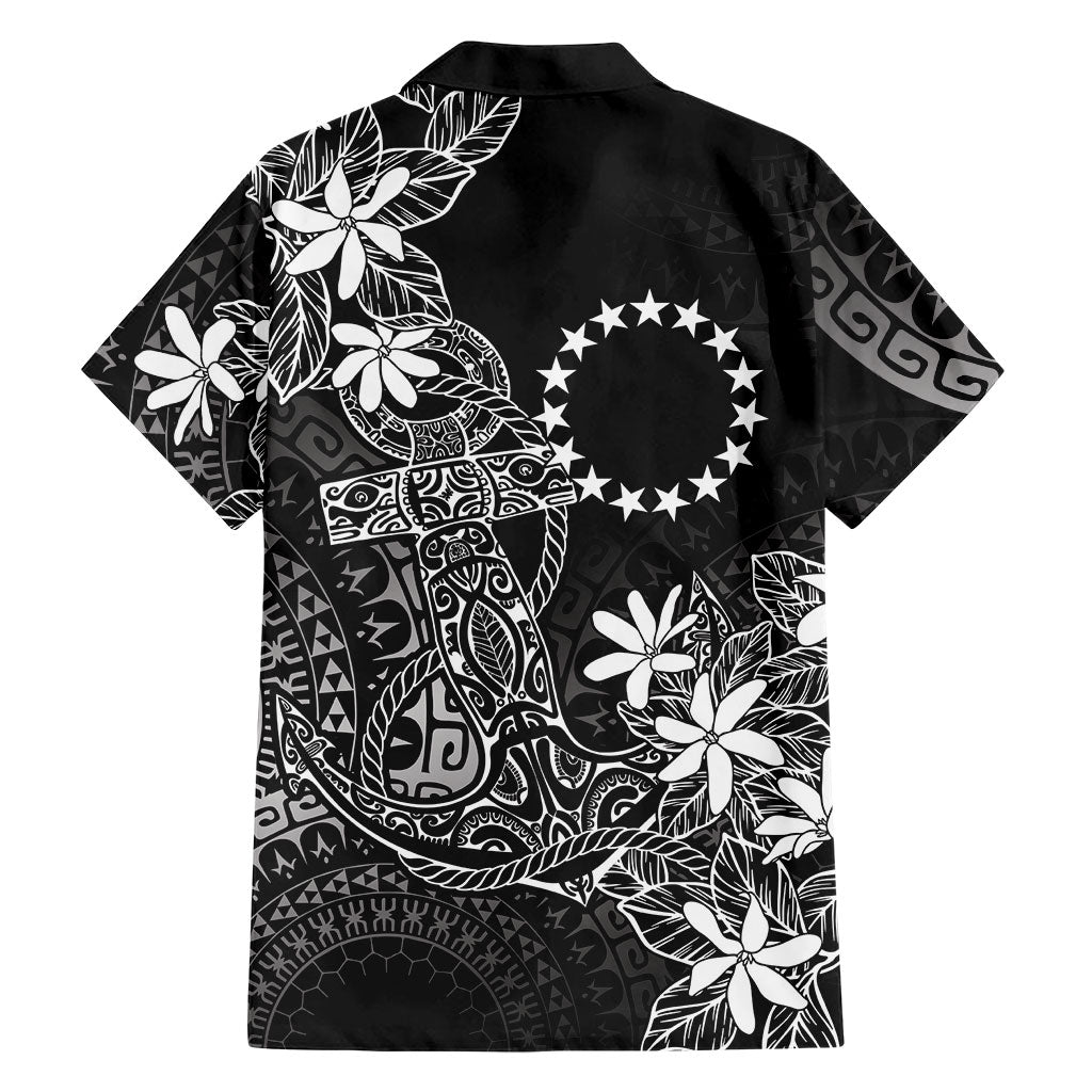 Black Kuki Airani Tapakau Family Matching Puletasi and Hawaiian Shirt Tribal Anchor Mix Tiare