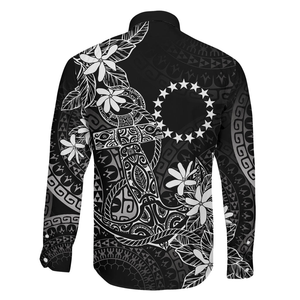 Black Kuki Airani Tapakau Family Matching Puletasi and Hawaiian Shirt Tribal Anchor Mix Tiare