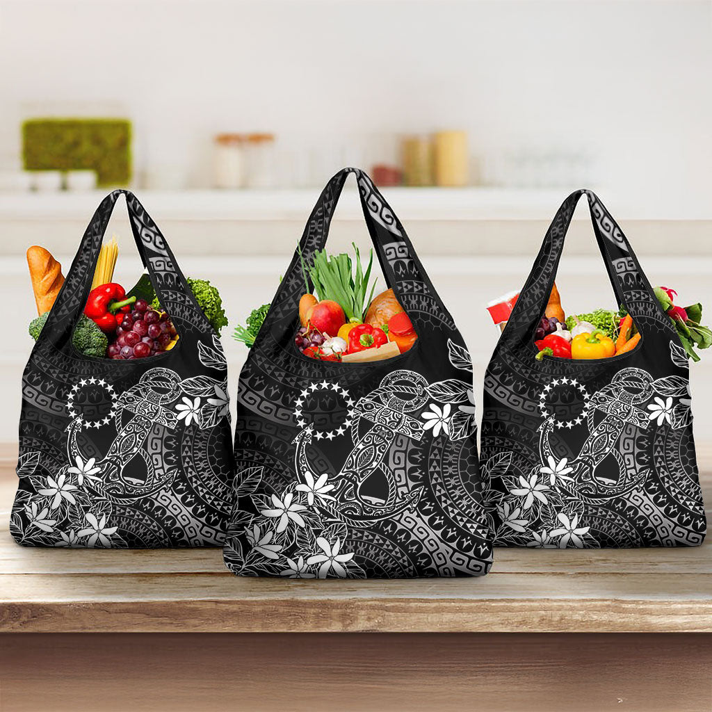 Black Kuki Airani Tapakau Grocery Bag Tribal Anchor Mix Tiare