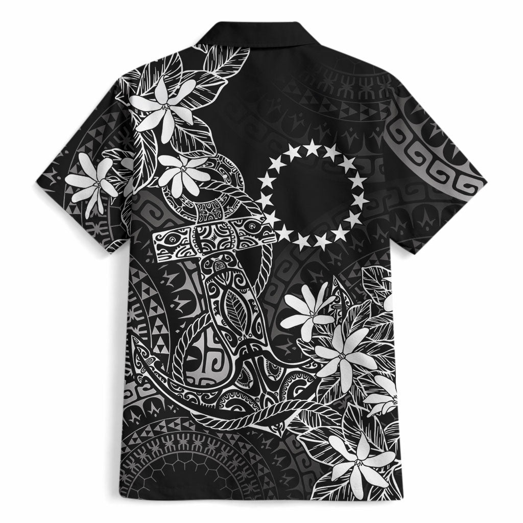 Black Kuki Airani Tapakau Hawaiian Shirt Tribal Anchor Mix Tiare LT7 - Polynesian Pride