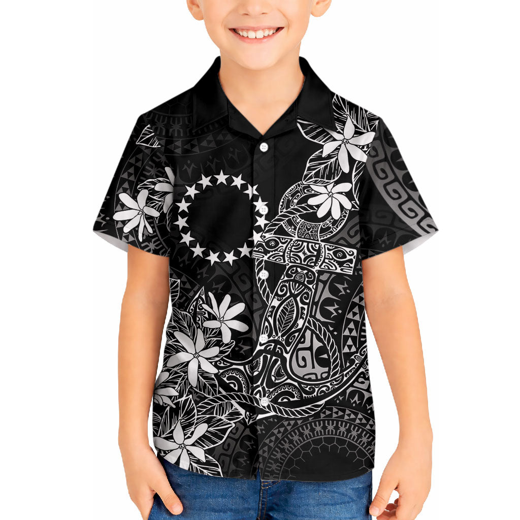 Black Kuki Airani Tapakau Hawaiian Shirt Tribal Anchor Mix Tiare LT7 - Polynesian Pride
