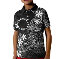 Black Kuki Airani Tapakau Kid Polo Shirt Tribal Anchor Mix Tiare LT7 Kid Black - Polynesian Pride