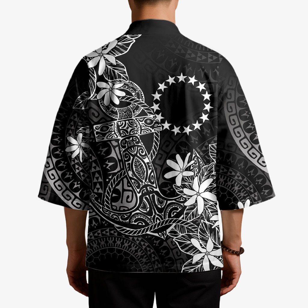 Black Kuki Airani Tapakau Kimono Tribal Anchor Mix Tiare LT7 - Polynesian Pride