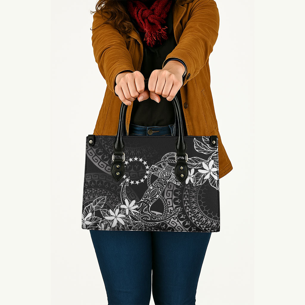 Black Kuki Airani Tapakau Leather Bag Tribal Anchor Mix Tiare