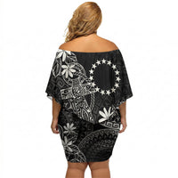 Black Kuki Airani Tapakau Off Shoulder Short Dress Tribal Anchor Mix Tiare LT7 - Polynesian Pride