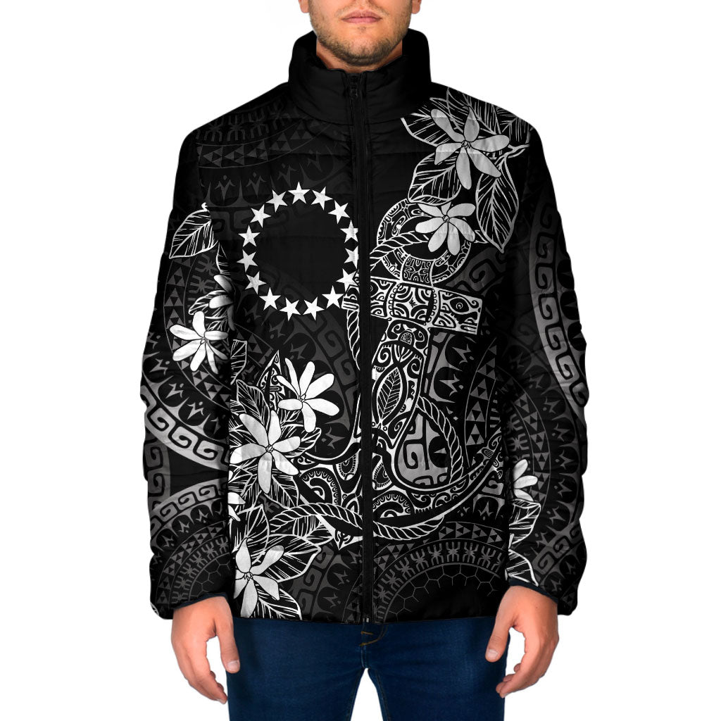 Black Kuki Airani Tapakau Padded Jacket Tribal Anchor Mix Tiare