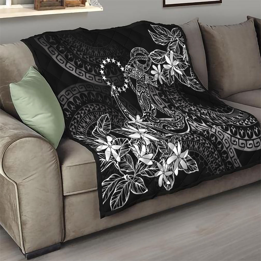 Black Kuki Airani Tapakau Quilt Tribal Anchor Mix Tiare
