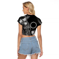 Black Kuki Airani Tapakau Raglan Cropped T Shirt Tribal Anchor Mix Tiare