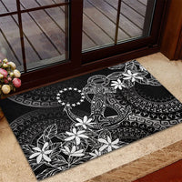 Black Kuki Airani Tapakau Rubber Doormat Tribal Anchor Mix Tiare