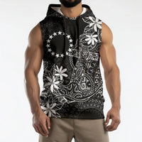 Black Kuki Airani Tapakau Sleeveless Hoodie Tribal Anchor Mix Tiare