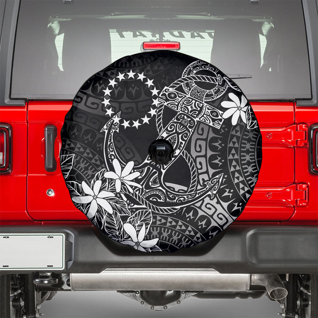 Black Kuki Airani Tapakau Spare Tire Cover Tribal Anchor Mix Tiare LT7 - Polynesian Pride