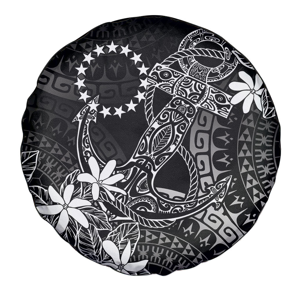 Black Kuki Airani Tapakau Spare Tire Cover Tribal Anchor Mix Tiare LT7 - Polynesian Pride
