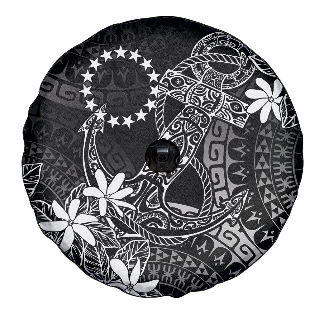 Black Kuki Airani Tapakau Spare Tire Cover Tribal Anchor Mix Tiare LT7 - Polynesian Pride