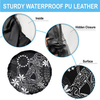 Black Kuki Airani Tapakau Spare Tire Cover Tribal Anchor Mix Tiare LT7 - Polynesian Pride