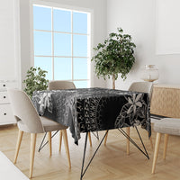Black Kuki Airani Tapakau Tablecloth Tribal Anchor Mix Tiare