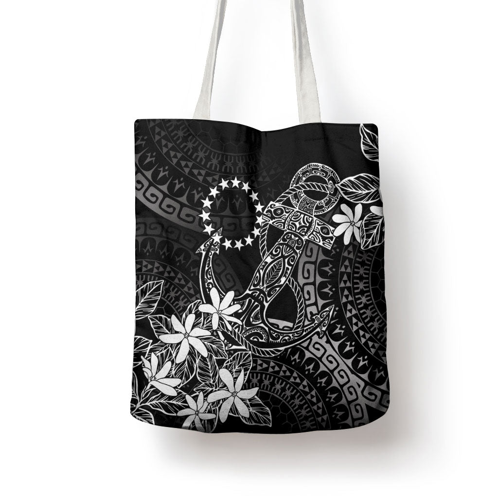Black Kuki Airani Tapakau Tote Bag Tribal Anchor Mix Tiare