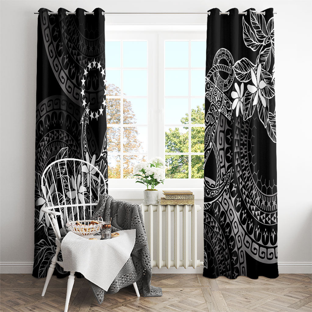 Black Kuki Airani Tapakau Window Curtain Tribal Anchor Mix Tiare