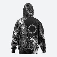 Black Kuki Airani Tapakau Zip Hoodie Tribal Anchor Mix Tiare LT7 - Polynesian Pride