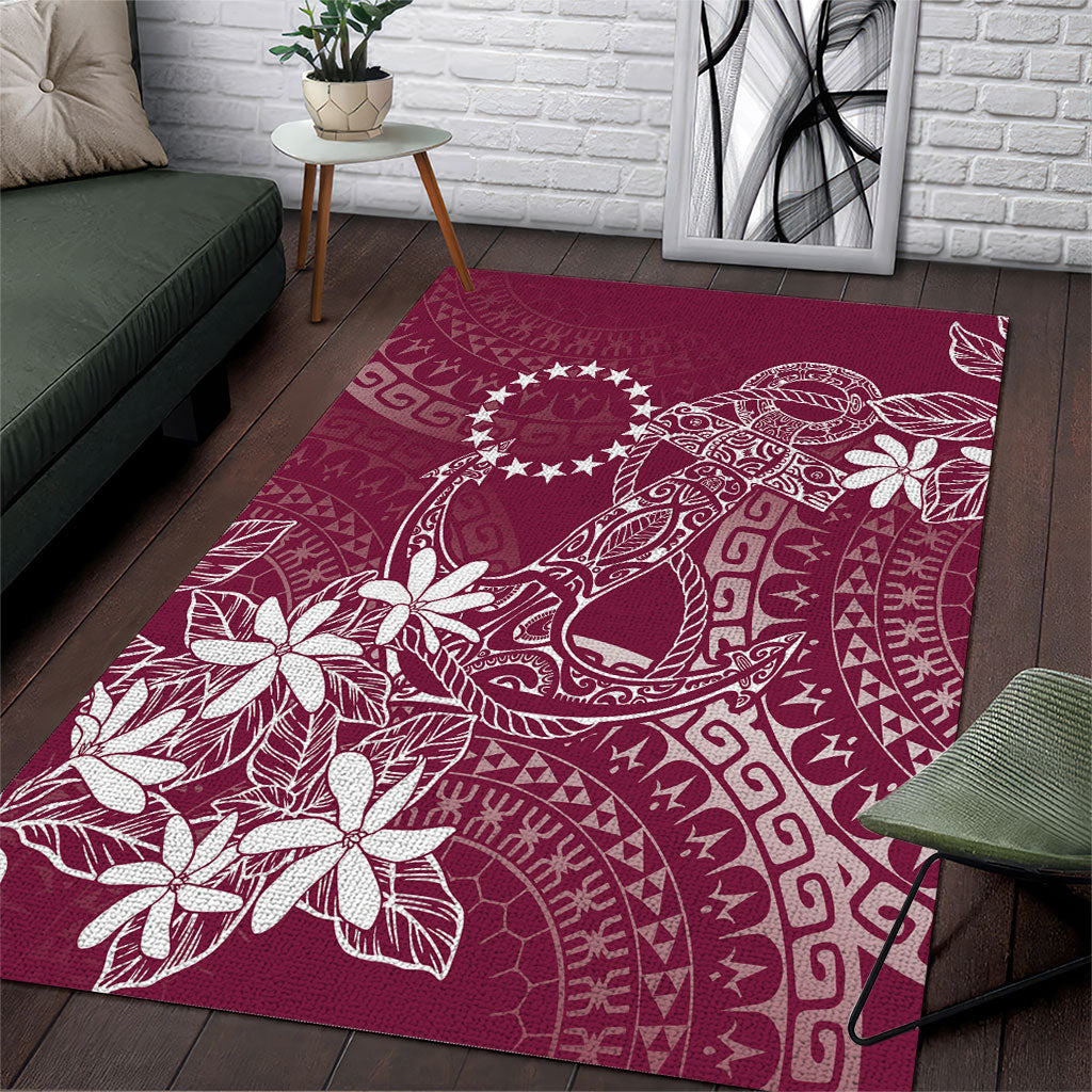 Maroon Kuki Airani Tapakau Area Rug Tribal Anchor Mix Tiare