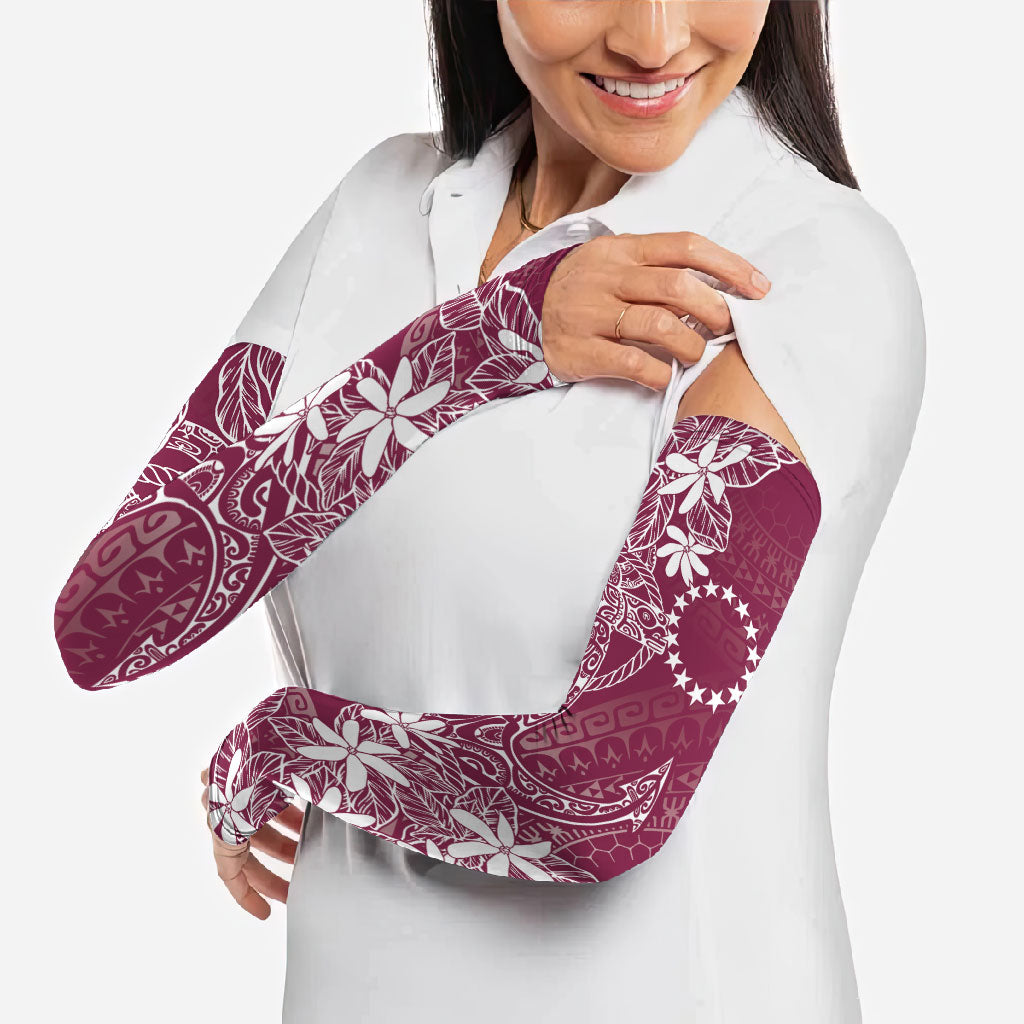 Maroon Kuki Airani Tapakau Arm Sleeves Tribal Anchor Mix Tiare