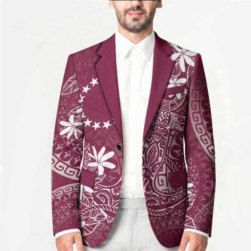 Maroon Kuki Airani Tapakau Blazer Tribal Anchor Mix Tiare LT7 - Polynesian Pride