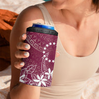Maroon Kuki Airani Tapakau 4 in 1 Can Cooler Tumbler Tribal Anchor Mix Tiare