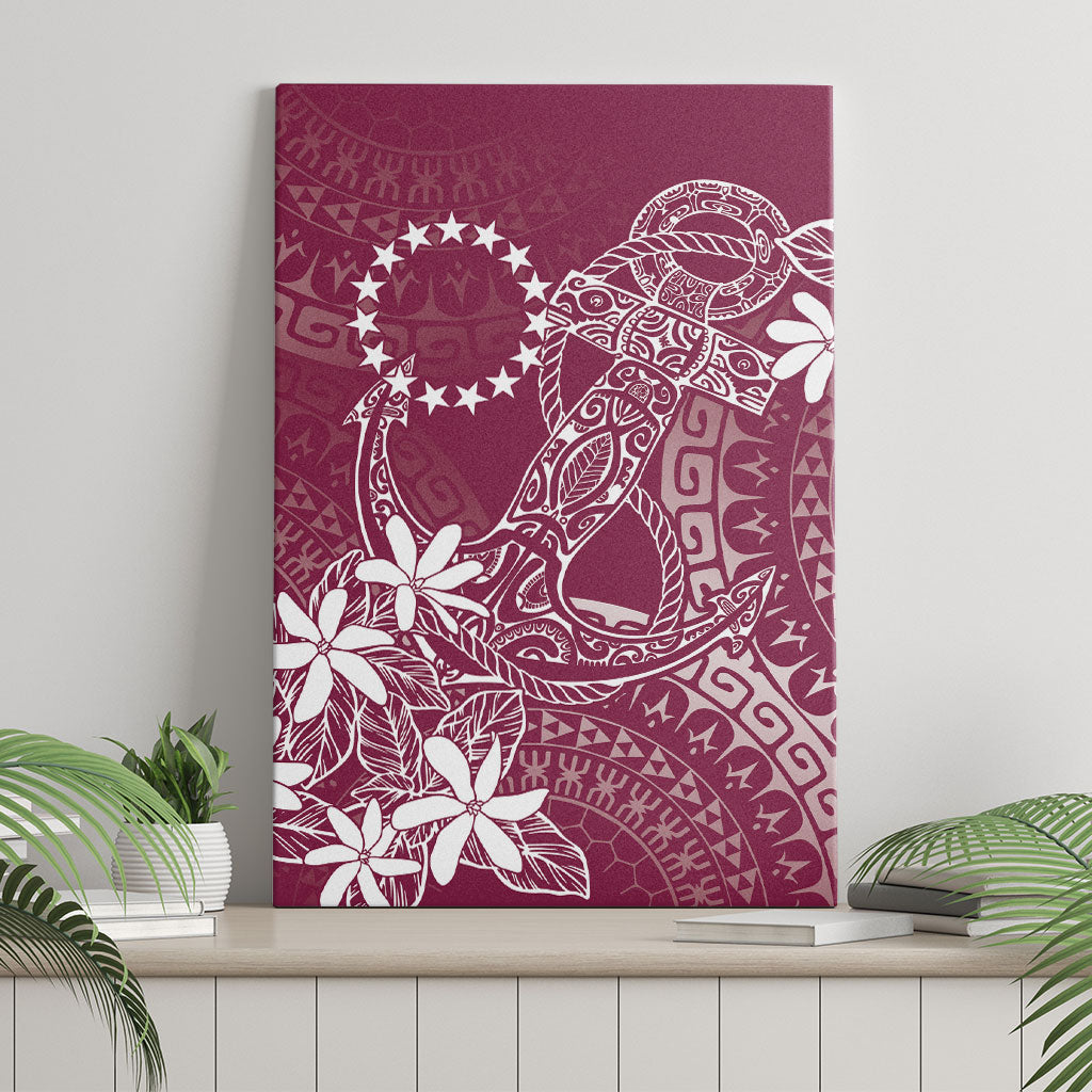 Maroon Kuki Airani Tapakau Canvas Wall Art Tribal Anchor Mix Tiare