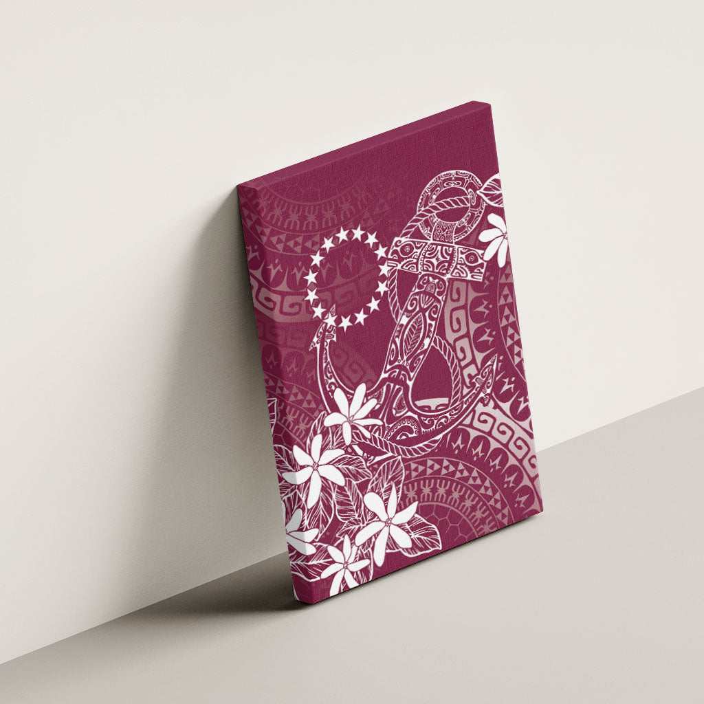 Maroon Kuki Airani Tapakau Canvas Wall Art Tribal Anchor Mix Tiare