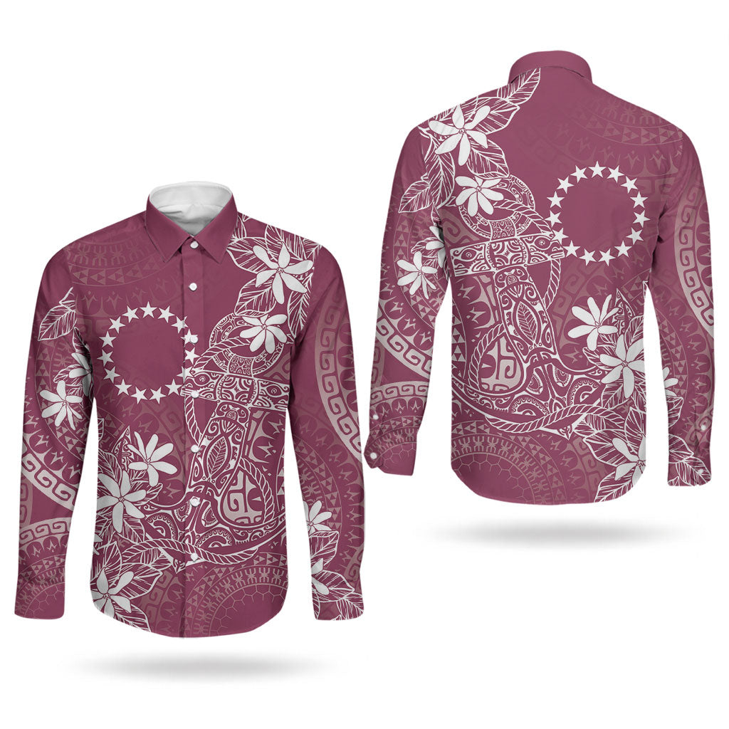 Maroon Kuki Airani Tapakau Couples Matching Short Sleeve Bodycon Dress and Long Sleeve Button Shirt Tribal Anchor Mix Tiare LT7 - Polynesian Pride