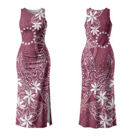 Maroon Kuki Airani Tapakau Couples Matching Tank Maxi Dress and Hawaiian Shirt Tribal Anchor Mix Tiare LT7 - Polynesian Pride
