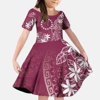Maroon Kuki Airani Tapakau Family Matching Puletasi and Hawaiian Shirt Tribal Anchor Mix Tiare