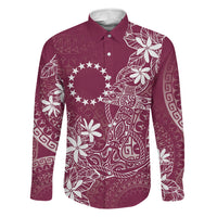 Maroon Kuki Airani Tapakau Family Matching Puletasi and Hawaiian Shirt Tribal Anchor Mix Tiare