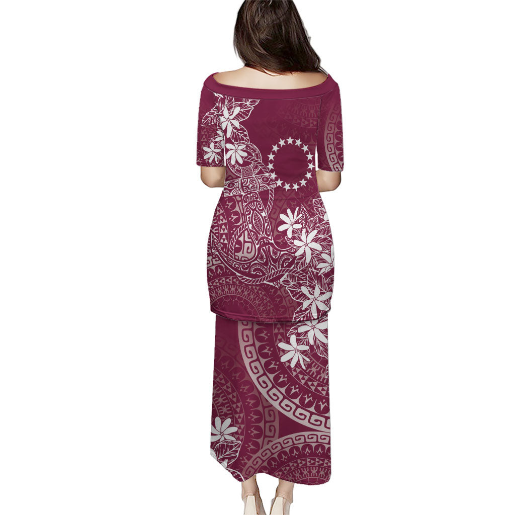 Maroon Kuki Airani Tapakau Family Matching Puletasi and Hawaiian Shirt Tribal Anchor Mix Tiare