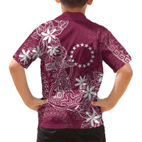 Maroon Kuki Airani Tapakau Family Matching Tank Maxi Dress and Hawaiian Shirt Tribal Anchor Mix Tiare