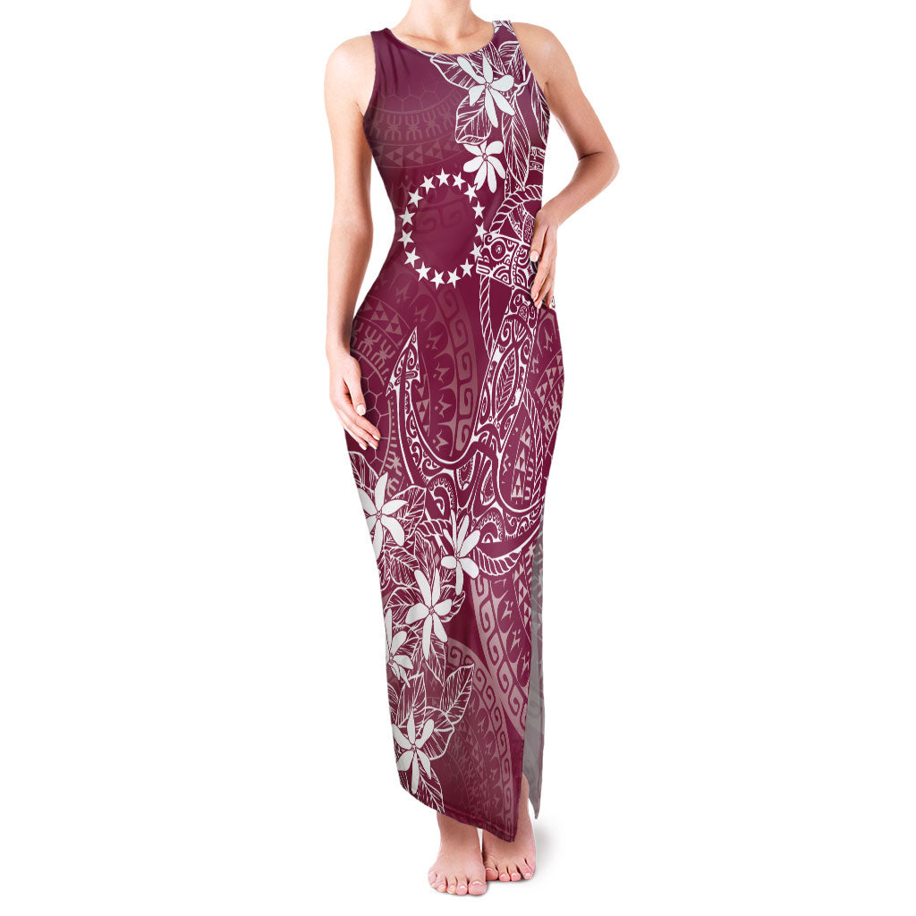 Maroon Kuki Airani Tapakau Family Matching Tank Maxi Dress and Hawaiian Shirt Tribal Anchor Mix Tiare
