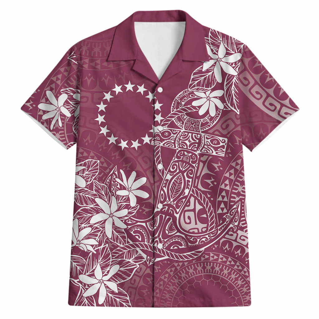 Maroon Kuki Airani Tapakau Hawaiian Shirt Tribal Anchor Mix Tiare LT7 Maroon - Polynesian Pride