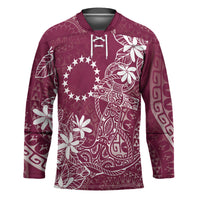 Maroon Kuki Airani Tapakau Hockey Jersey Tribal Anchor Mix Tiare LT7 Unisex Maroon - Polynesian Pride