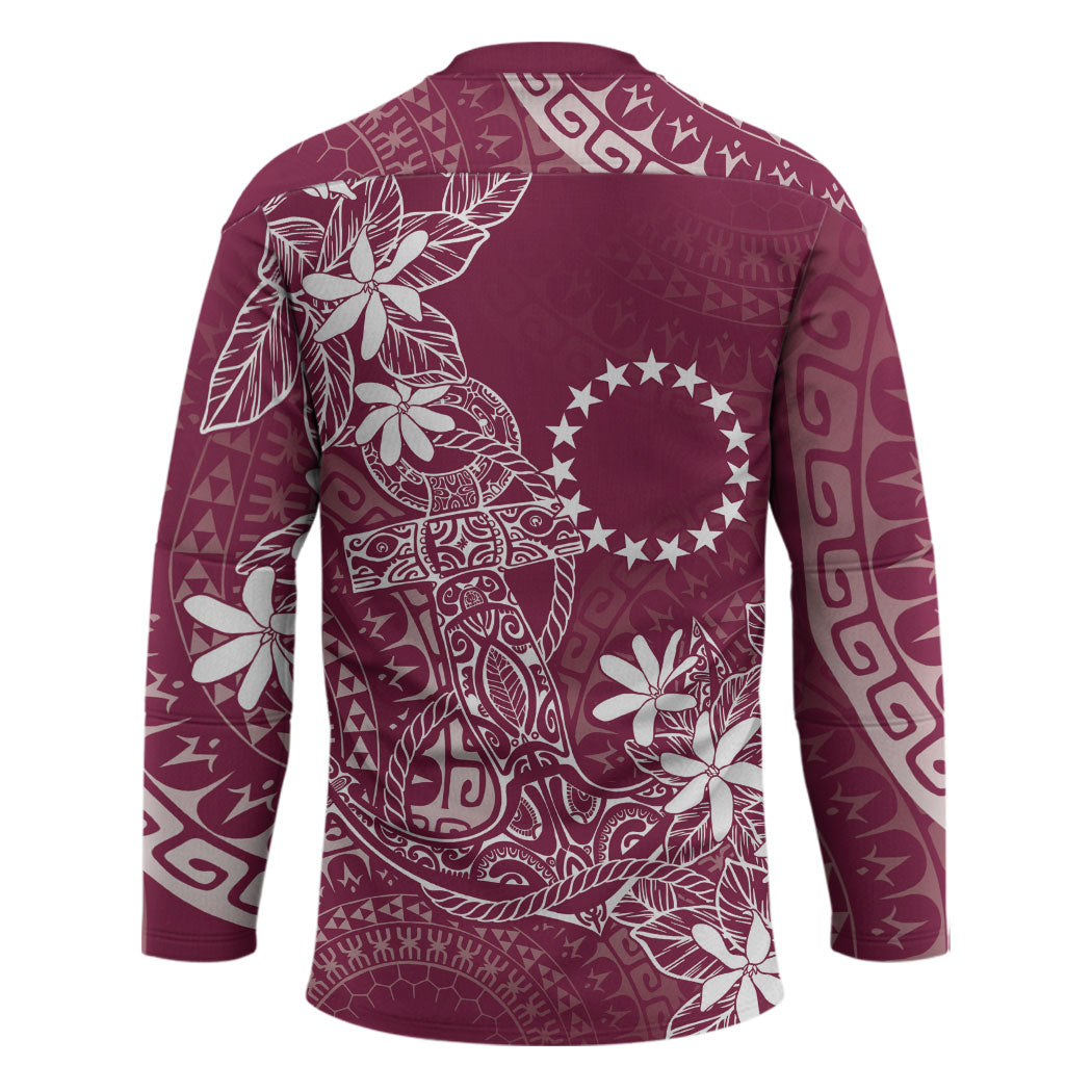 Maroon Kuki Airani Tapakau Hockey Jersey Tribal Anchor Mix Tiare LT7 - Polynesian Pride