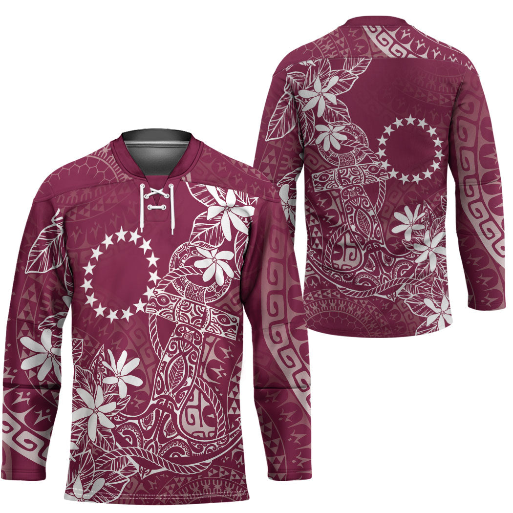 Maroon Kuki Airani Tapakau Hockey Jersey Tribal Anchor Mix Tiare LT7 - Polynesian Pride