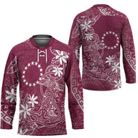 Maroon Kuki Airani Tapakau Hockey Jersey Tribal Anchor Mix Tiare LT7 - Polynesian Pride