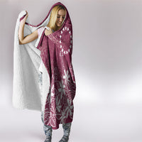 Maroon Kuki Airani Tapakau Hooded Blanket Tribal Anchor Mix Tiare